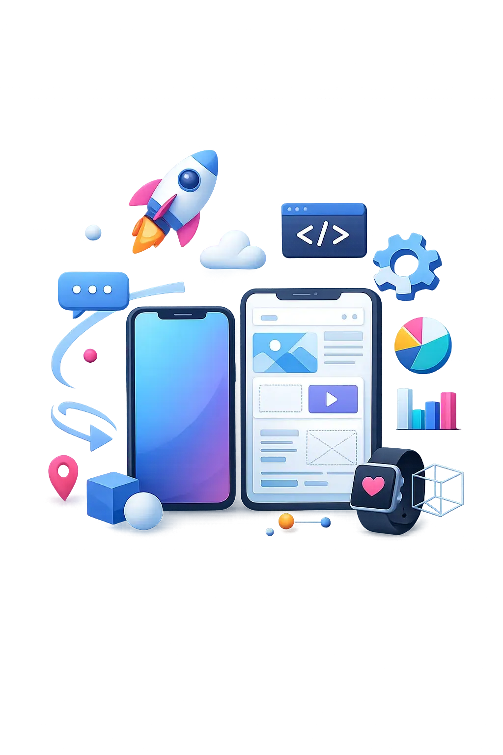 Mobile App Development Illustration